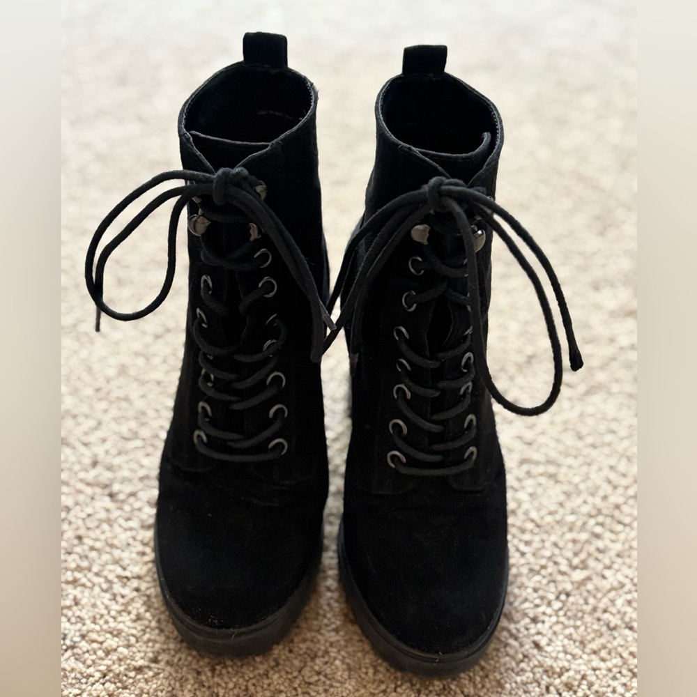 Guess Black Lace-Up Women's Boots